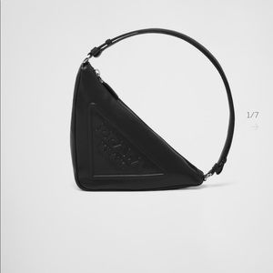 Prada triangle leather shoulder bag
